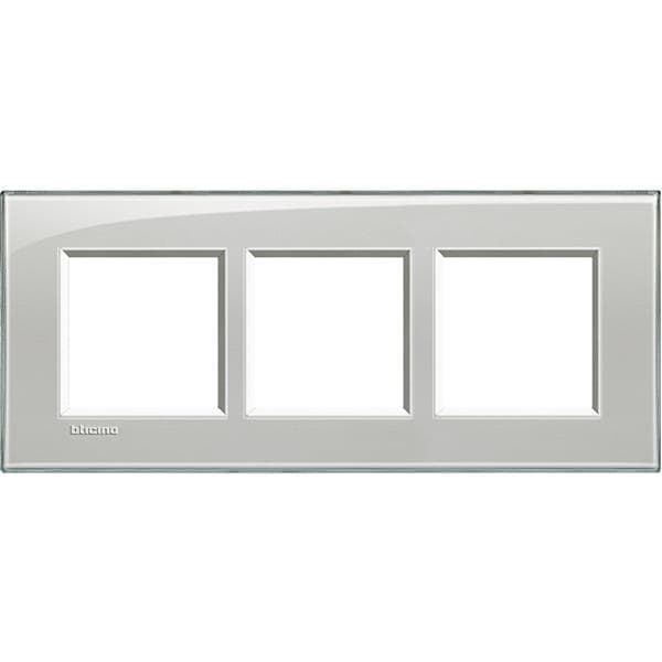 LivingLight - plaque rectangulaire 3 x 2 modules 57mm Gris givré