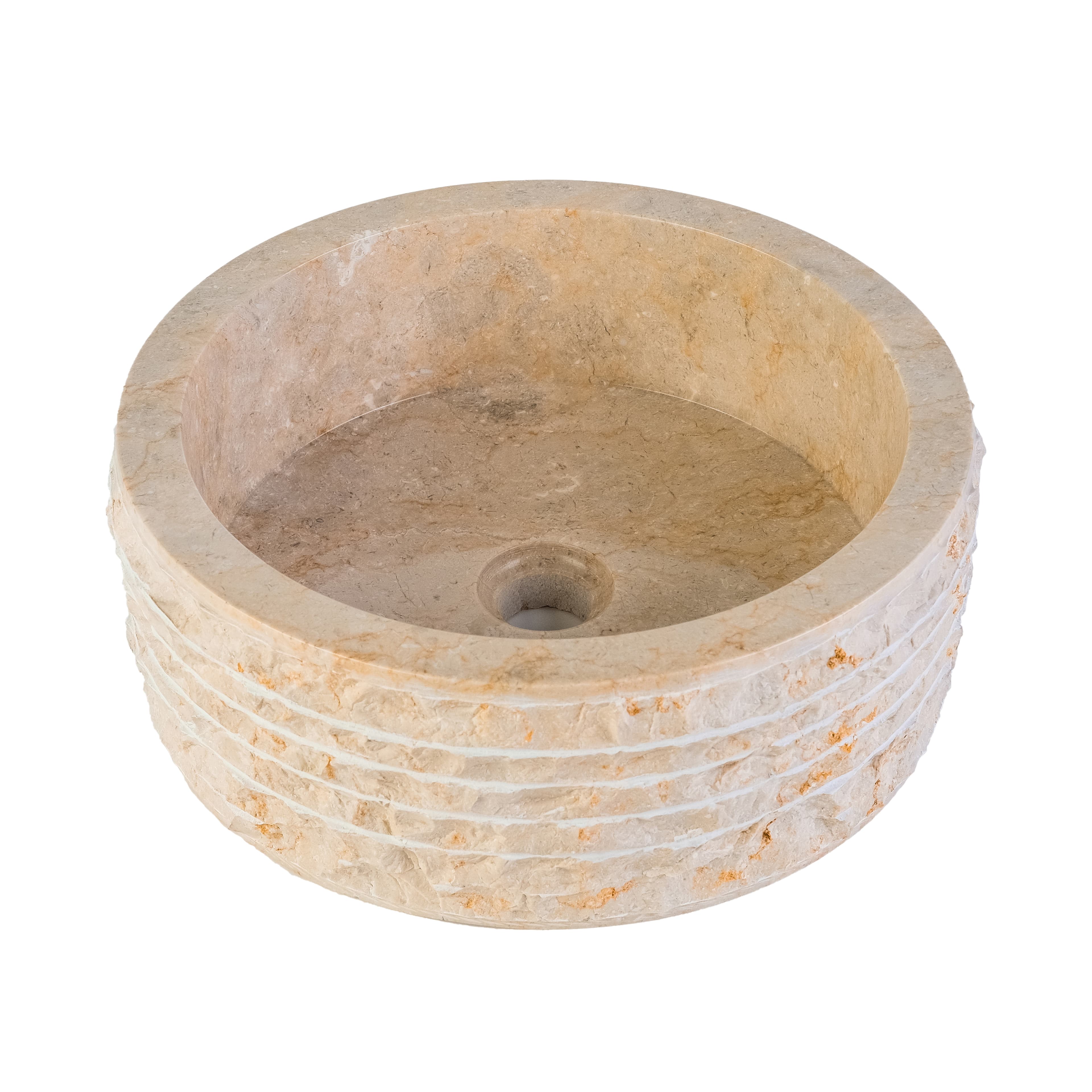 Vasque en marbre alur avec intérieur poli - crème 40X15CM