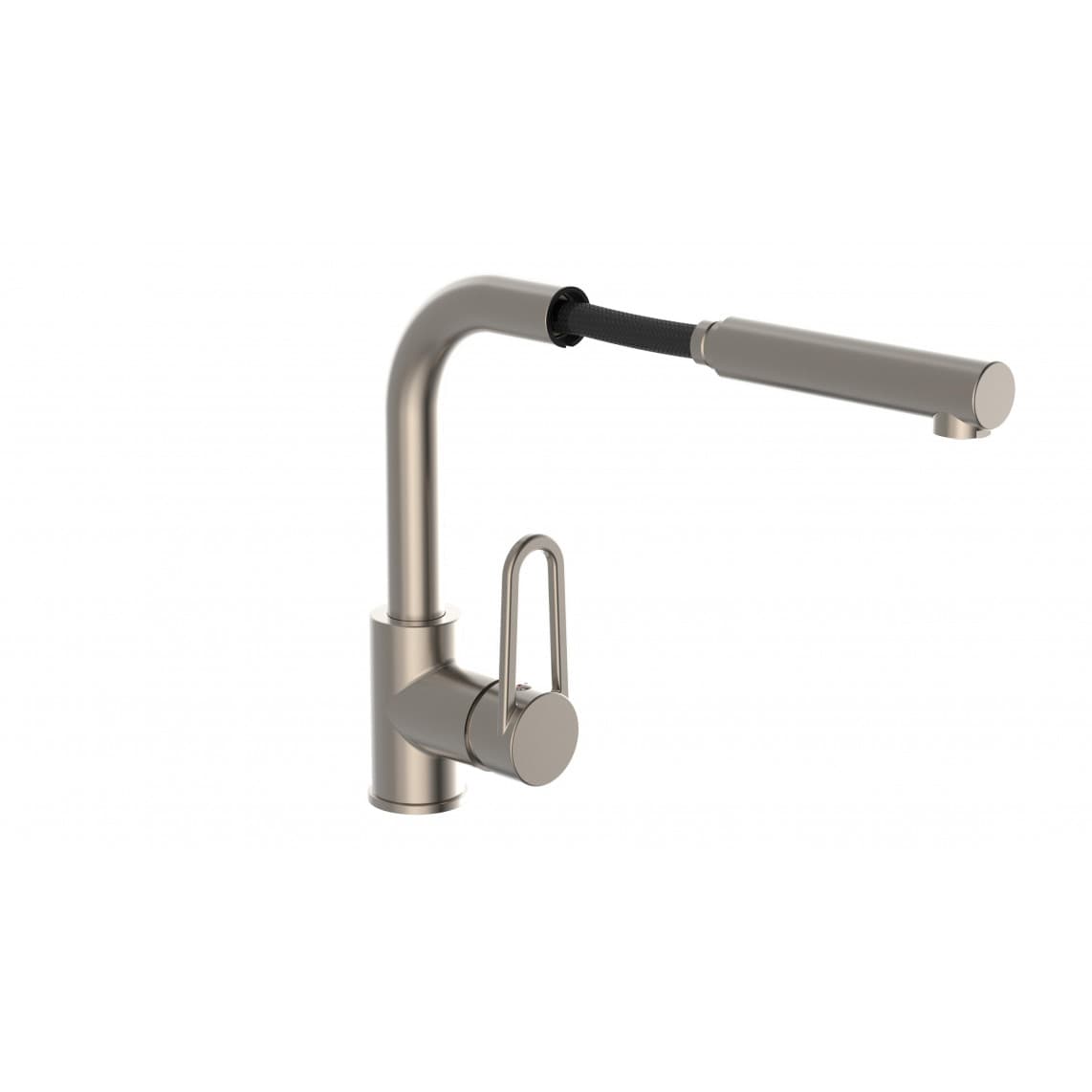 26238 DESIGN RING Mitigeur évier, acier inoxydable, avec douchette à rincer extractible