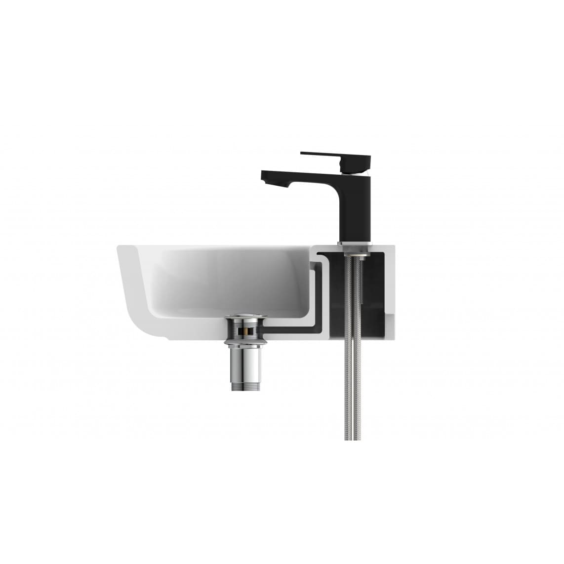43106 MADAGASKAR Mitigeur lavabo, noir/chromé
