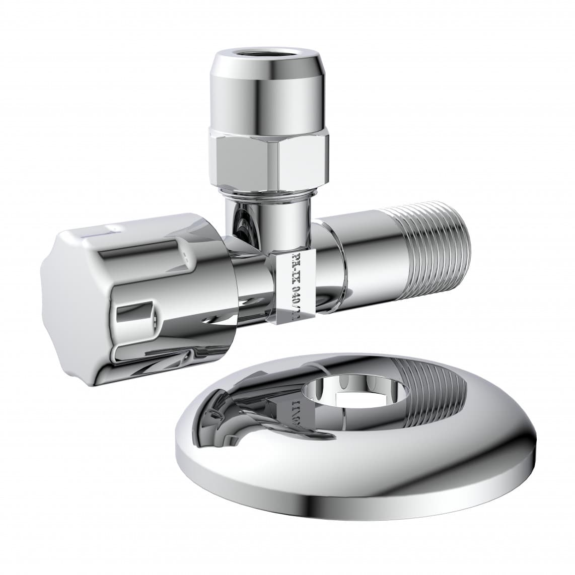 98480420 robinet d'équerre, 3/8" M x 3/8" M x 10 mmQ, avec Rosace de tiroir