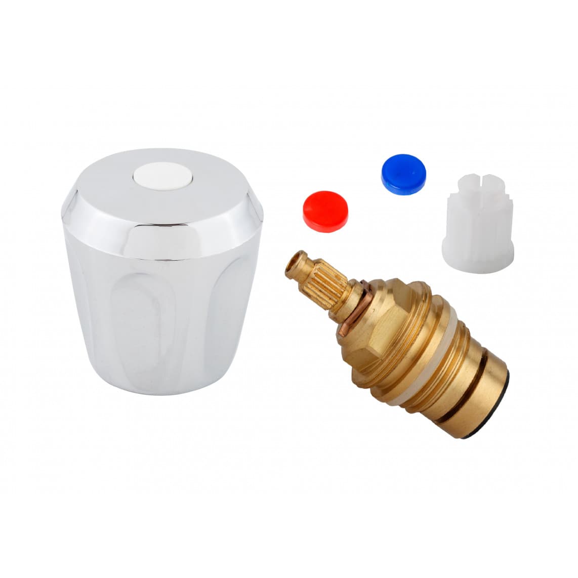 986141848 poignée de capot, chromé, 3/8", avec tête, Marquage bleu/rouge/blanc