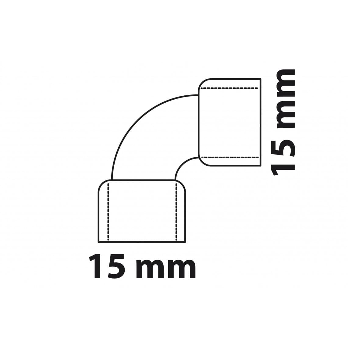 989033055 CU coude 90°, vierge, 15 mm, 2 manchons, (5090)