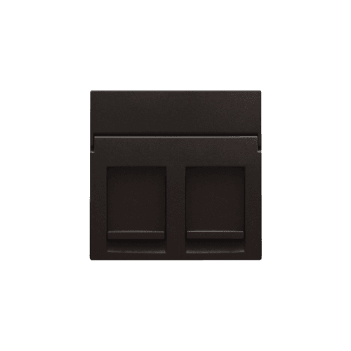 Enjoliveur data 2x RJ, couleur dark brown coated