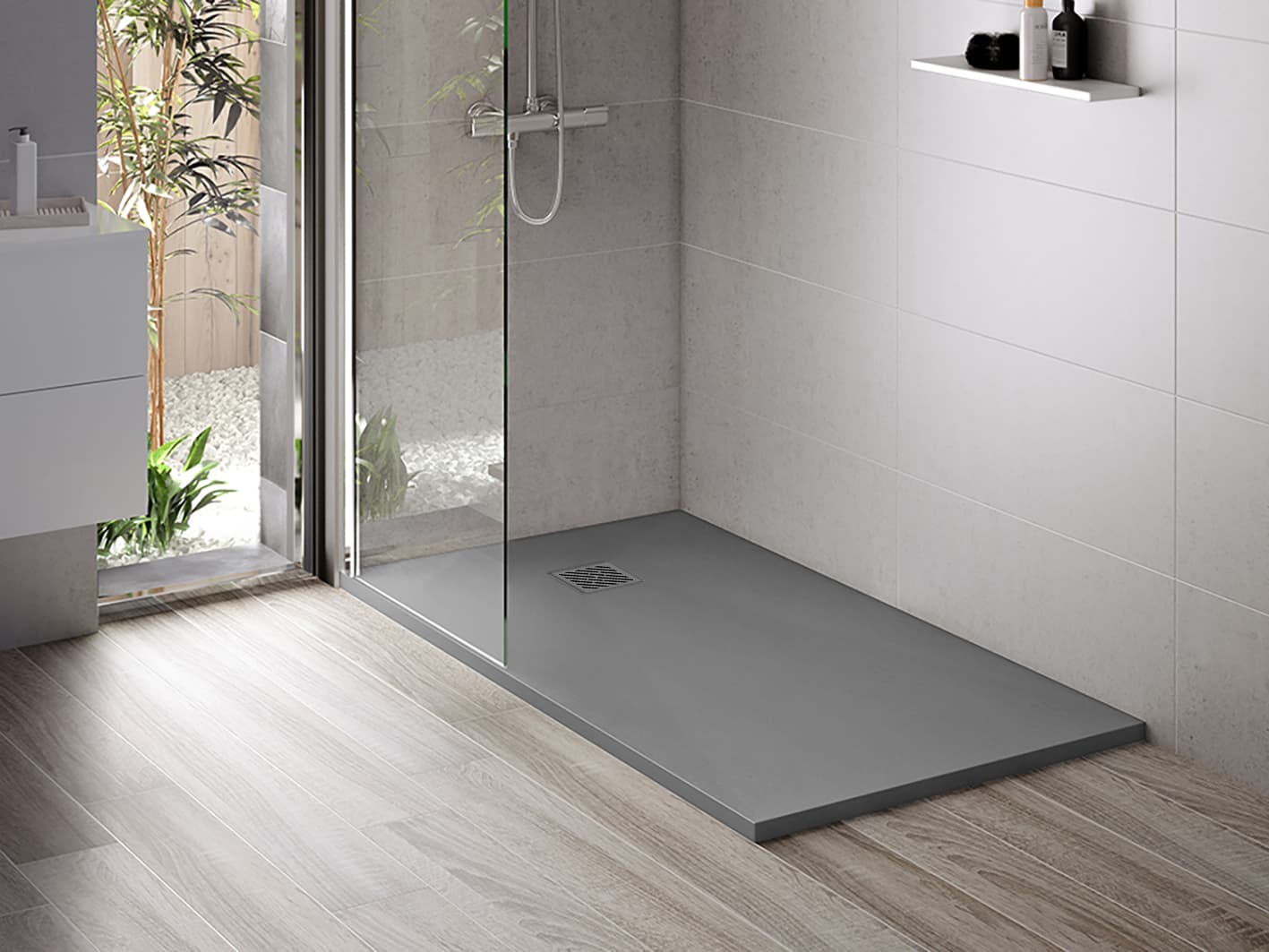 ALONI MADISON RECEVEUR DE DOUCHE - COMPOSITE - 120X80X3CM - GRIS MAT