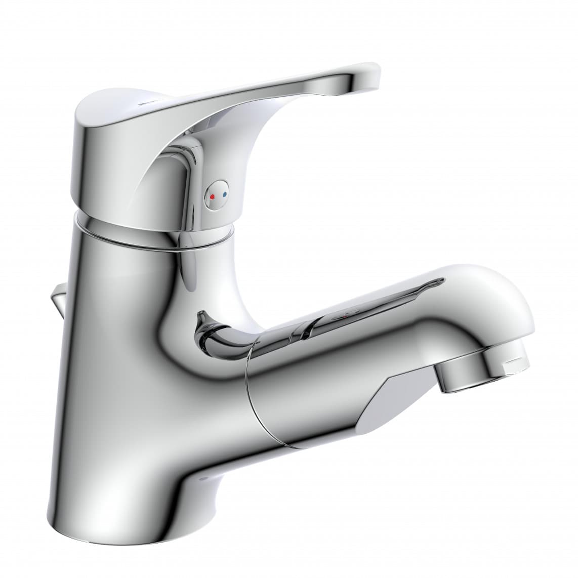 22150 ATTICA Mitigeur lavabo, chromé, avec douchette à cheveux extractible