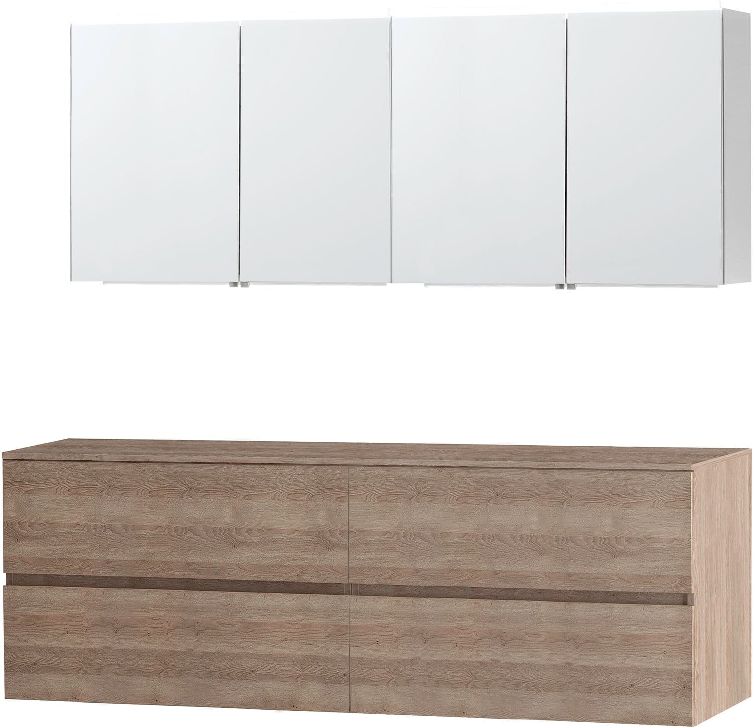 MEUBLE MOLTO CHENE NATUREL 180 POUR LAVABO A POSER ARMOIRE TOILETTE