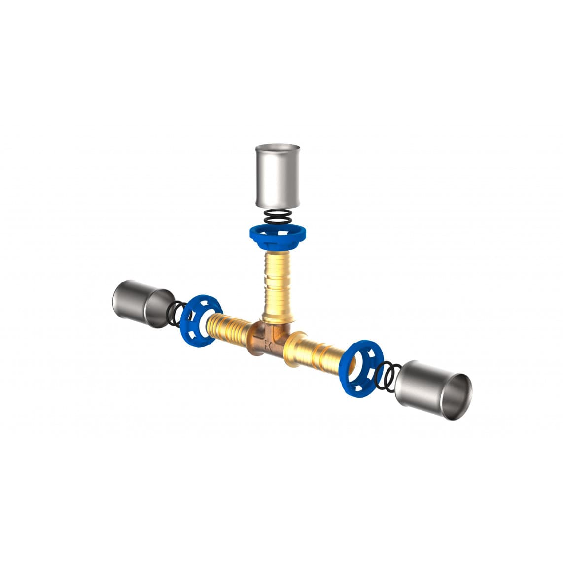 988717155 LT pièce en T, vierge, 16 mm, raccord à sertir pour tube multicouche