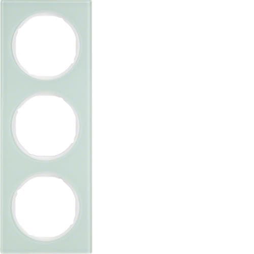 Plaque de recouvrement 3 postes Berker R.3 Verre, Blanc polaire