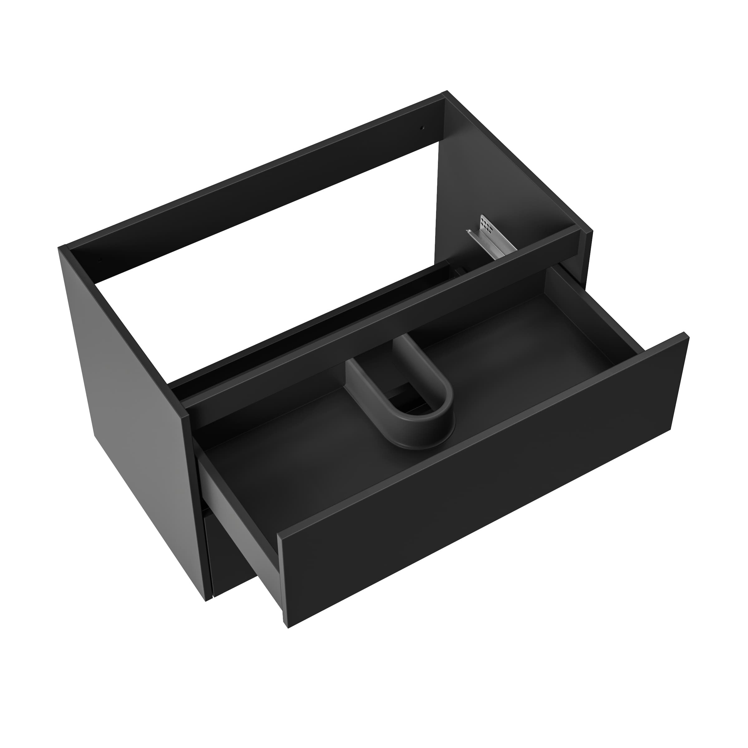 ALONI hayat meuble sous-vasque - 2 tiroirs - sans poignee - soft close – 79,5X50X45 cm - Noir mat