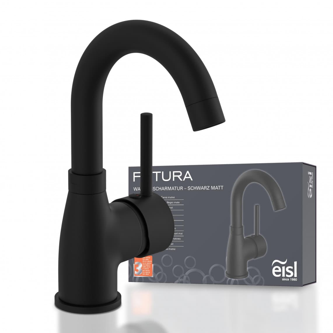 NI075FUTB FUTURA Mitigeur lavabo, noir mat