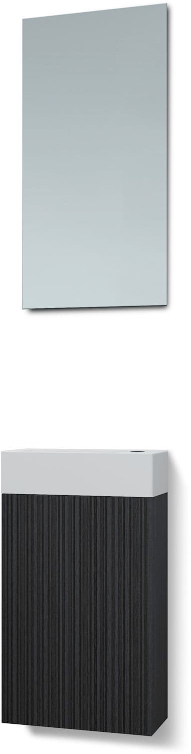 LAVE-MAINS FOREST SOLID/ 1 PORT/MIROIR CHENE NOIR