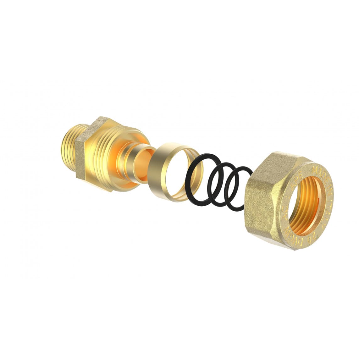 988905455 LT pièce intermédiaire, vierge, 20 mm x 3/4" M, raccord à serrer pour tube multicouche