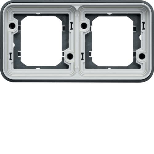 Support encastré Cubyko, double, horizontal, Gris