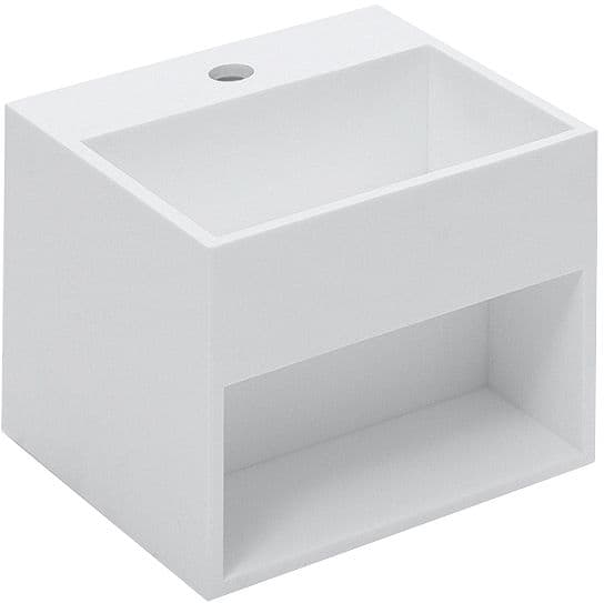 LAVABO COMPACT AVEC ESPACE DE RANGEMENT AVEC TROU 32,5 COSMIC CRISTALPLANT BLANC