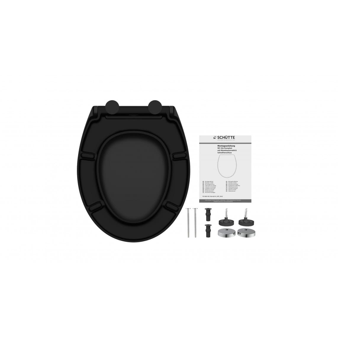 82410 abattant WC en Duroplast noir, avec frein de chute et déclipsable