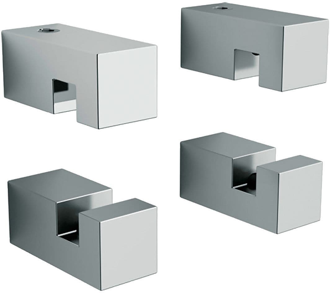 ATTACHE MIROIR CARRE HOLD ME CLOU CHROME EN 4 PIECES