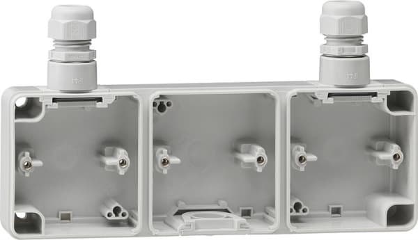 Partie inférieure de boîtier 3 x Gris avec 2 x M20