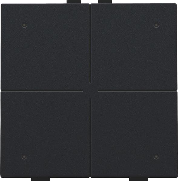 Bouton - poussoir quadruple avec Led et capteurs de confort pour Niko Home control, Black coated