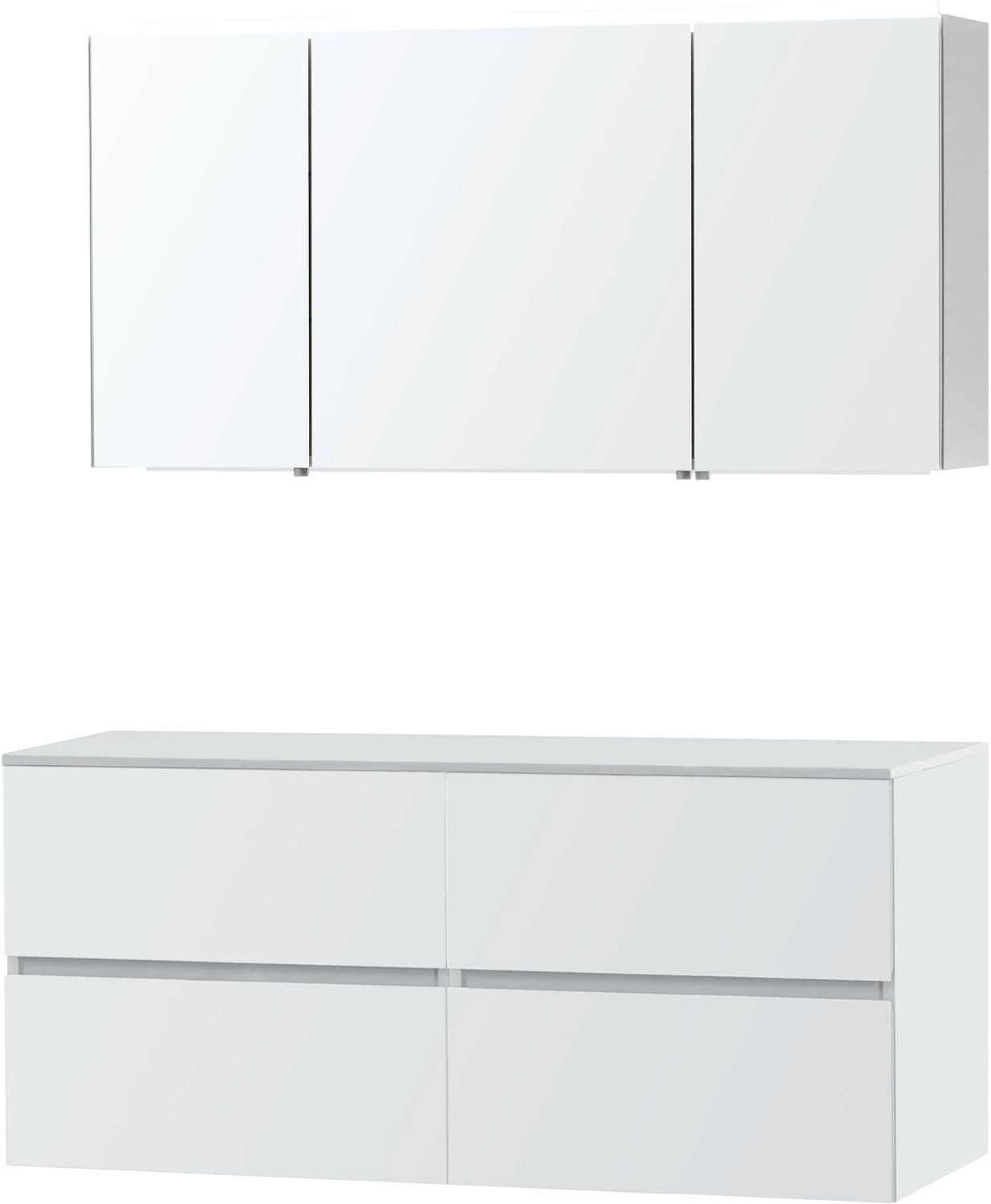 MEUBLE MOLTO POUDRE BLANC 140 POUR LAVABO A POSER SOLID ARMOIRE TOILETTE
