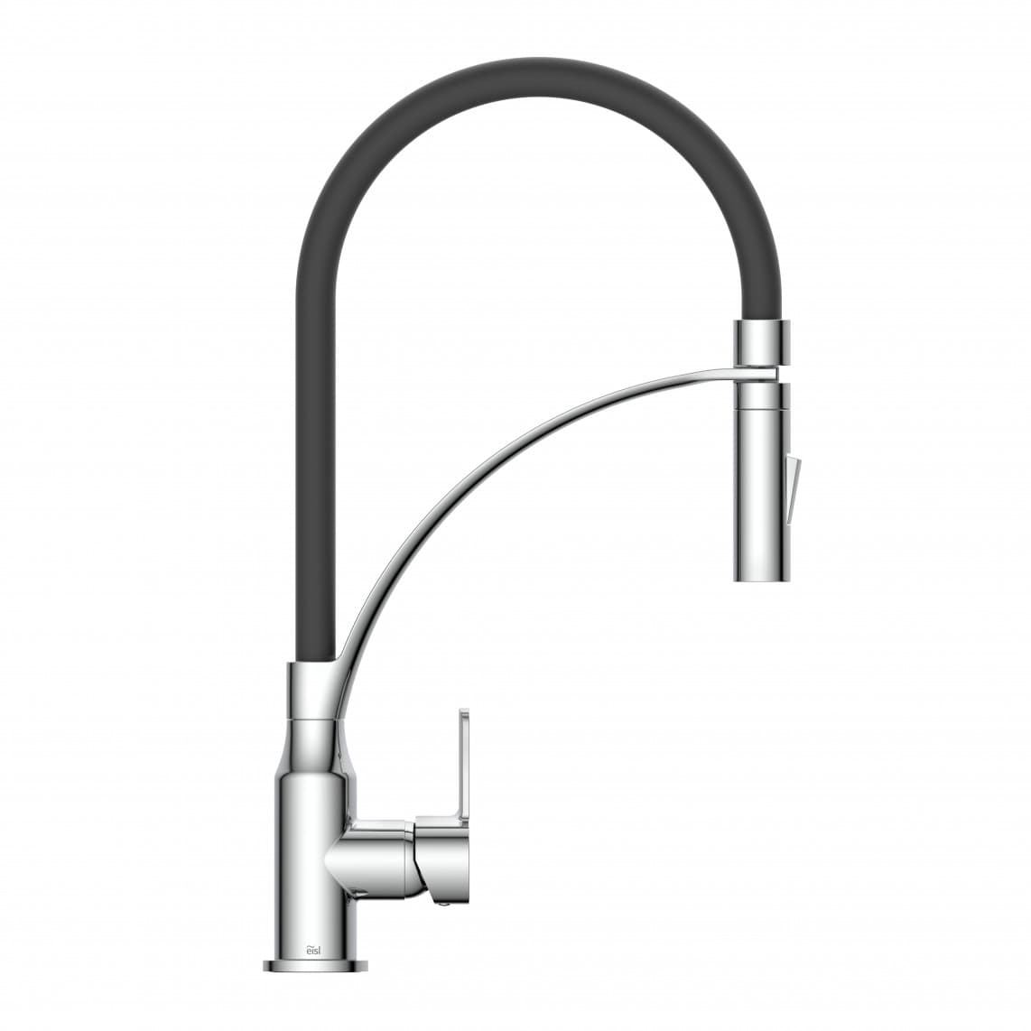 NI183CARCRB CARNEO Keukenkraan, chroom/zwart, met soft-touch slang