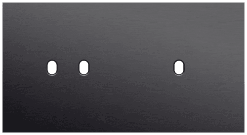 Plaque de recouvrement double, horizontale 71 mm d'entraxe, pour une fonction de commutation double et une fonction de commutation simple, Niko Toggle alu black brushed