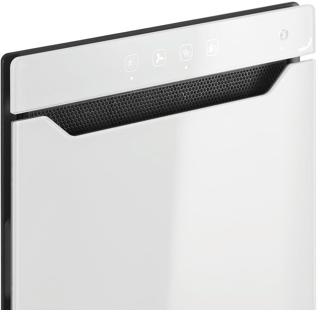 SECHE SERVIETTES AVEC SURFACE DE VERRE INFRAROUGE BLANC TOURNANT A GAUCHE ZENIA ZEHNDER 1000W+225W
