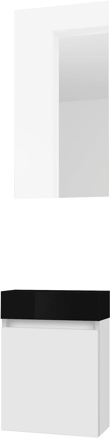 LAVE-MAINS FORM MINI PORCELAINE NOIR/ 1 PORT/MIROIR POUDRE BLANC