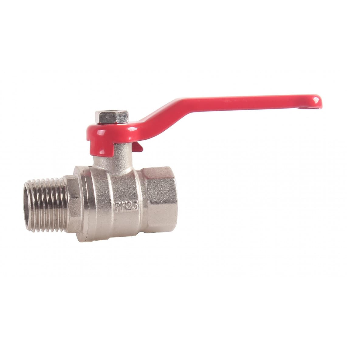 988596613 robinet à sphère, nickelé, 1/2" F x 1/2" M