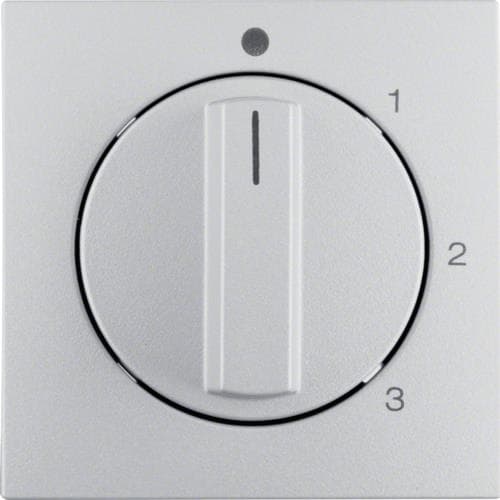 Enjoliveur avec bouton rotatif pour interrupteur 3 paliers avec position 0 S.1 / B.3 / B.7 Alu, ma