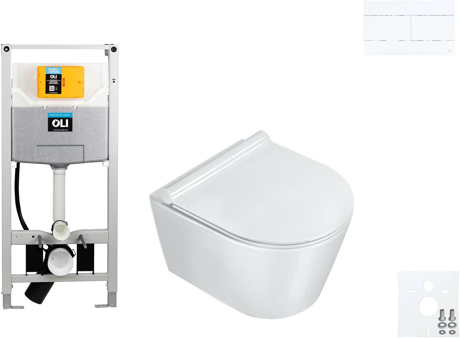 WALLFIX OLI WC SUSPENDU ZERO 46 CATALANO SLIM BLANC