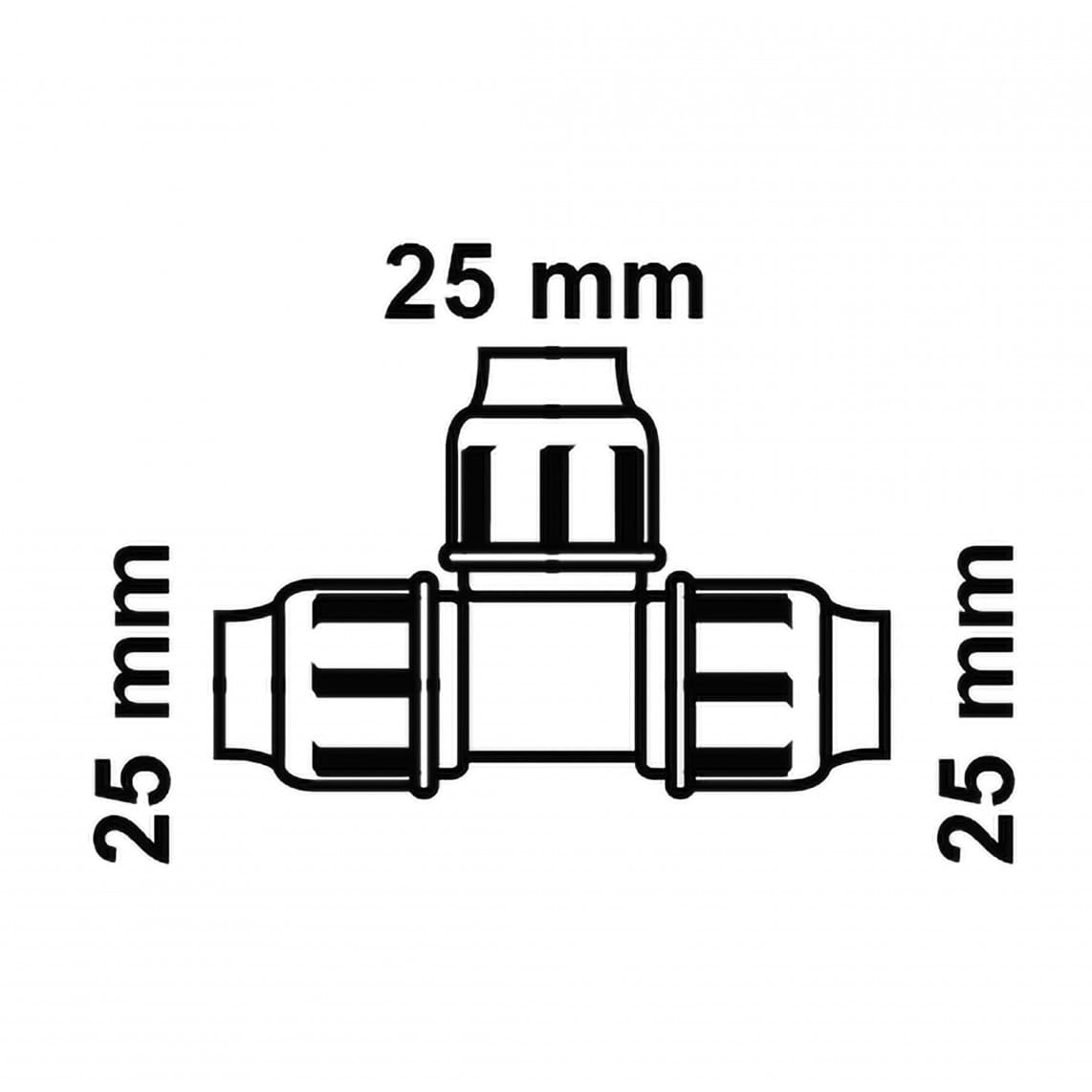984844217 PP pièce en T, 25 mm, raccord à serrer pour PEHD/socarex