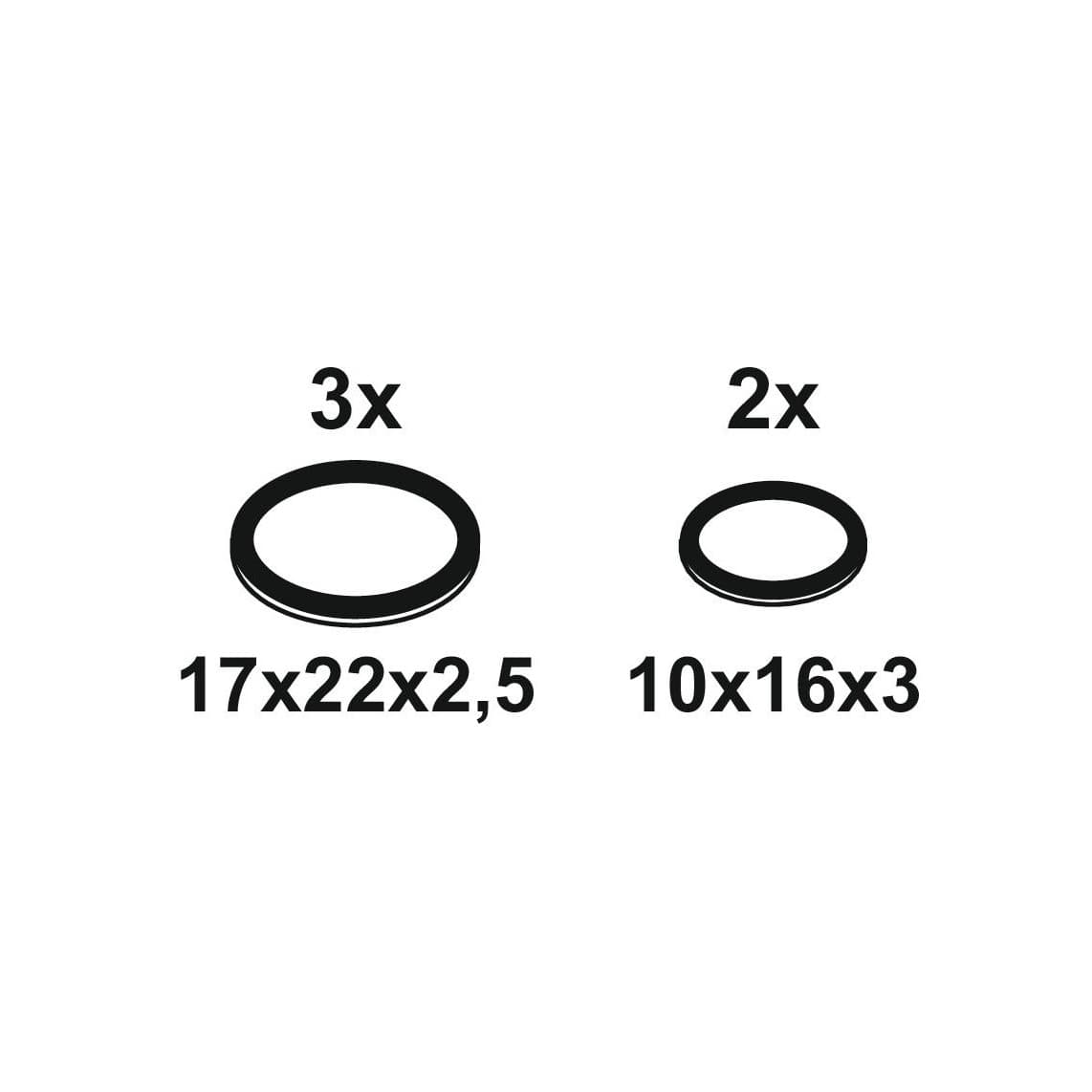 98696930 joint torique, 17 x 22 x 2,5/10 x 16 x 3 mm, pour GROHE-Euromix-cartouche (5x)