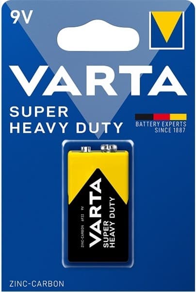 Blister de 1 pile Zinc-carbon Super Heavy Duty Varta 6LR61 9V