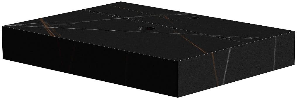 TABLET MARBRE CERAMIQUE PURO L70 H10 1VIDAGE/TROU ROBINET BAMBOO BLACK