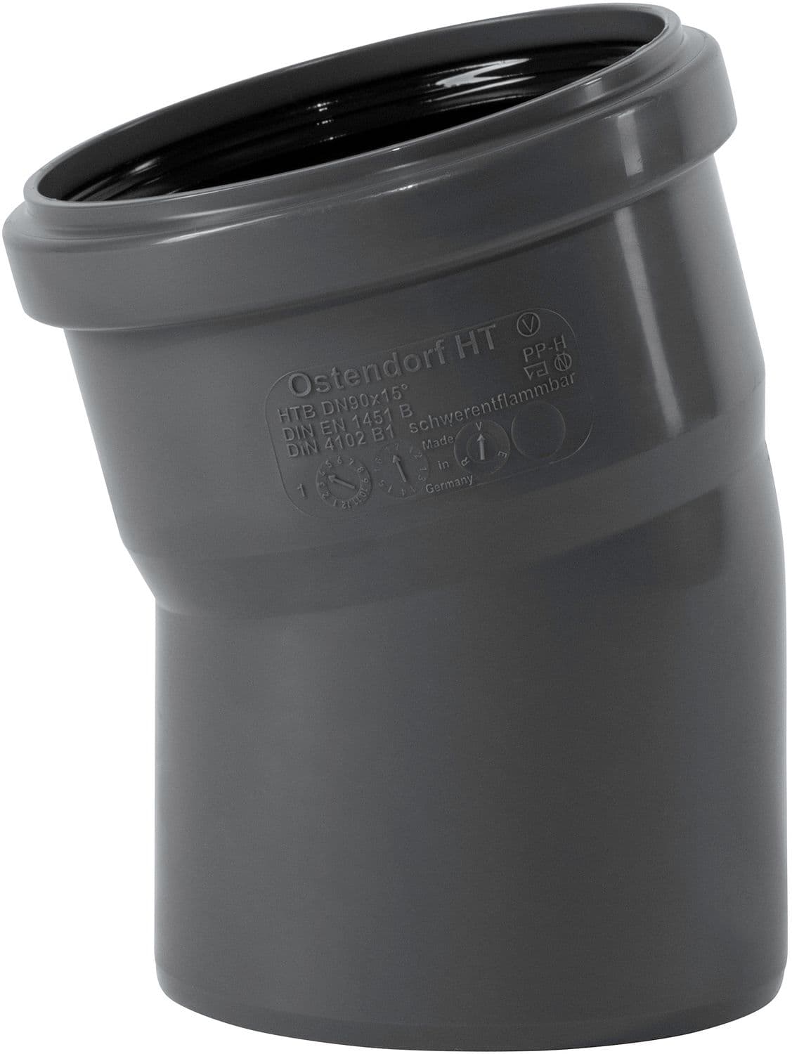 COUDE 15° MF 90MM PP HT-SAFE OSTENDORF