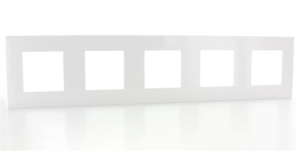Valena plaque 5 postes horizontal - vertical entraxe 71mm Blanc Chrome
