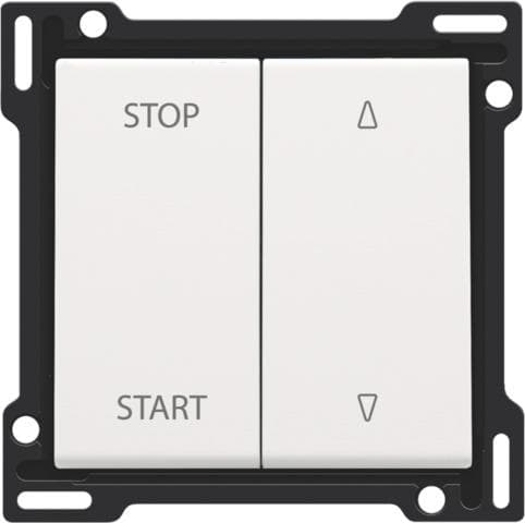 Set de finition pour double interrupteur pour volets White Steel