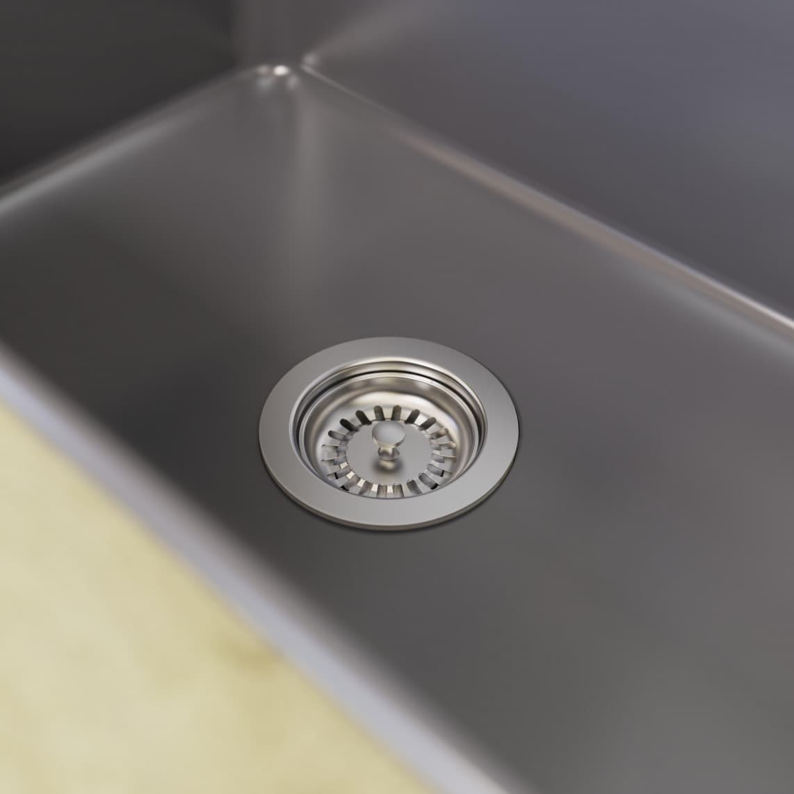 98835340 KS bonde à panier, 1 1/2" M, acier inoxydable calice d'évacuation & tamis Ø114 mm, avec 1" raccord de trop plein
