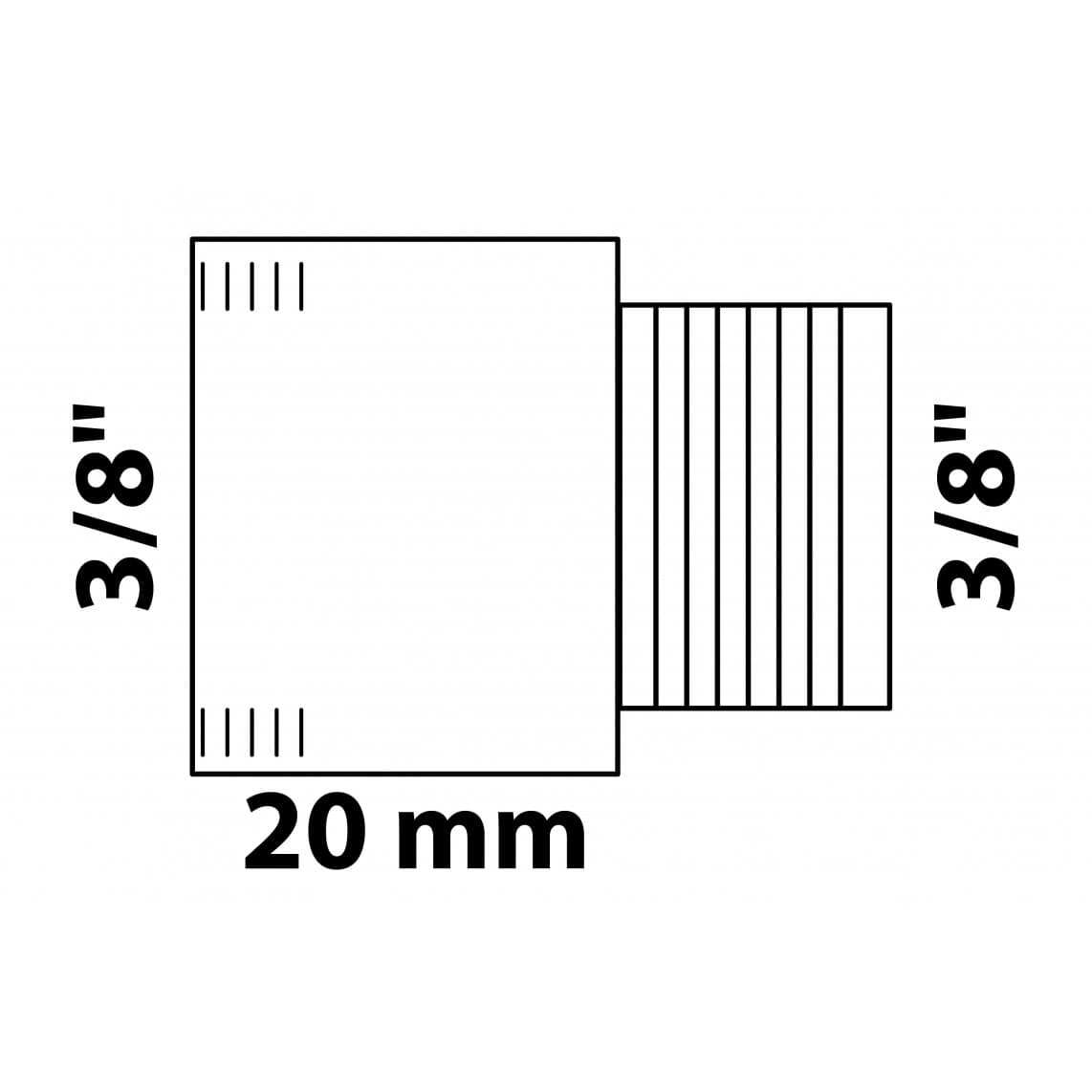 989311155 Tap extension, brass, chrome, 3/8" x 20 mm