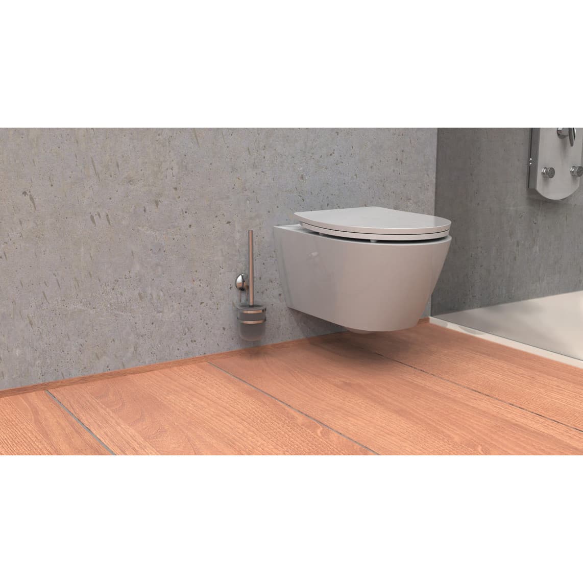 BA0205 Toiletborstelhouder voor wandmontage, chroom, om te lijmen of schroeven