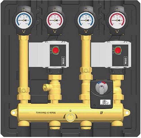 MODULE HYDRAULIQUE COMPACT AVEC 1 CIRCUIT MELANGE ET 1 CIRCUIT NON-MELANGE DN20 REMEHA