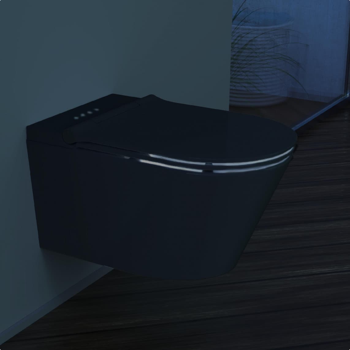 92106 SCHÜTTE abattant WC lavant, sans bride, avec abattant wc, noir