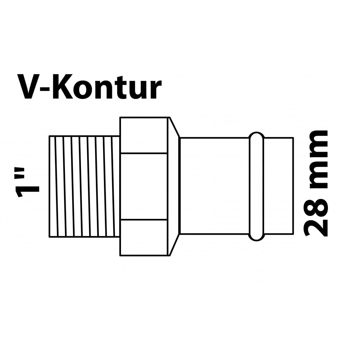 988623854 BR Mamelon de transition, vierge, 28 mm x 1" M, 1 manchon, (P4243g)