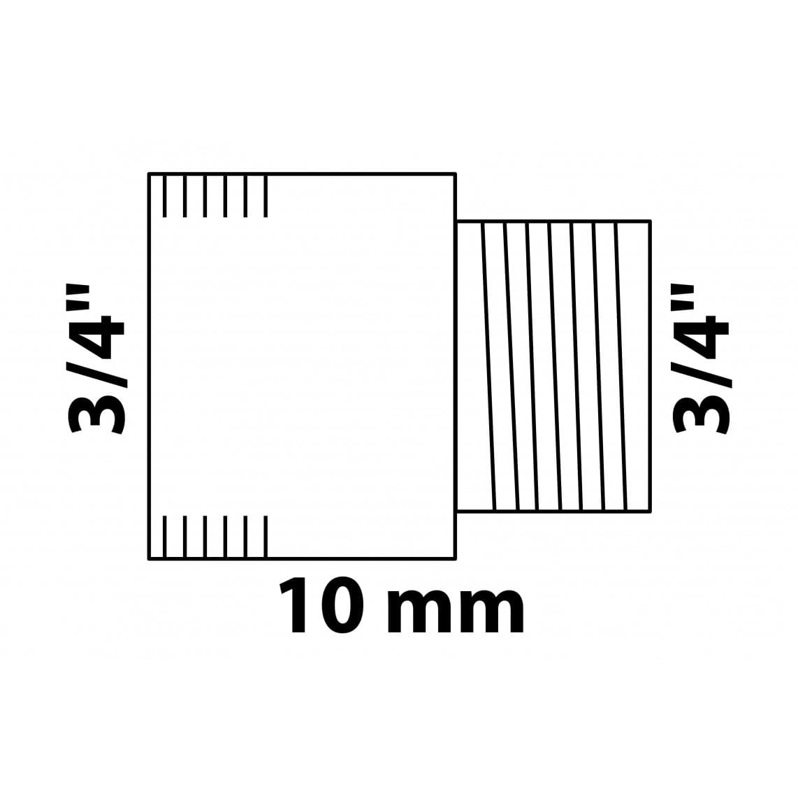 989317055 Tap extension, brass, 3/4" x 10 mm