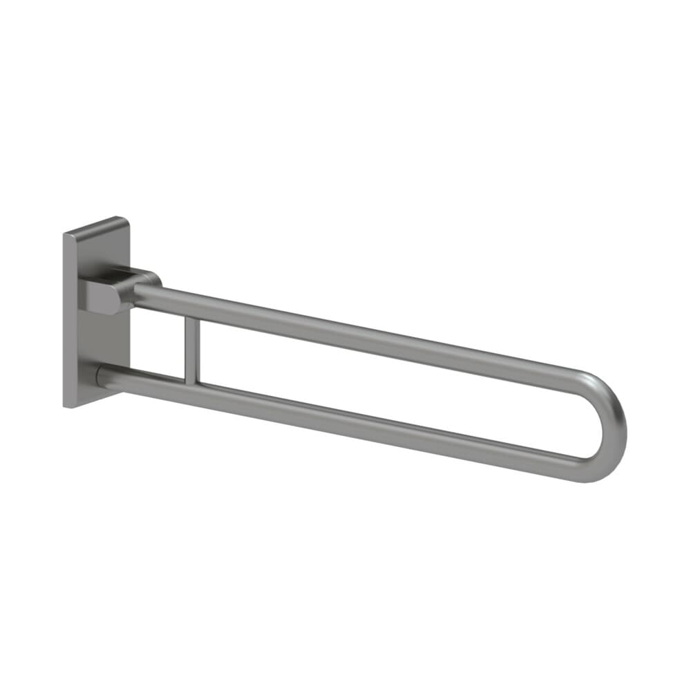 Normbau Inox Care barre d'appui rebattable 850 mm avec platine de fixation inox