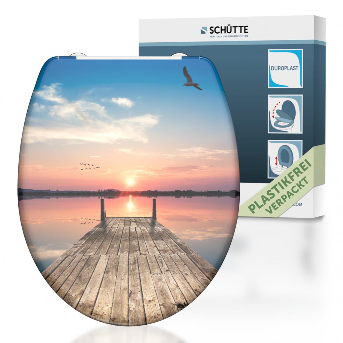 82378 abattant WC en Duroplast SUNSET SKY, avec frein de chute et déclipsable