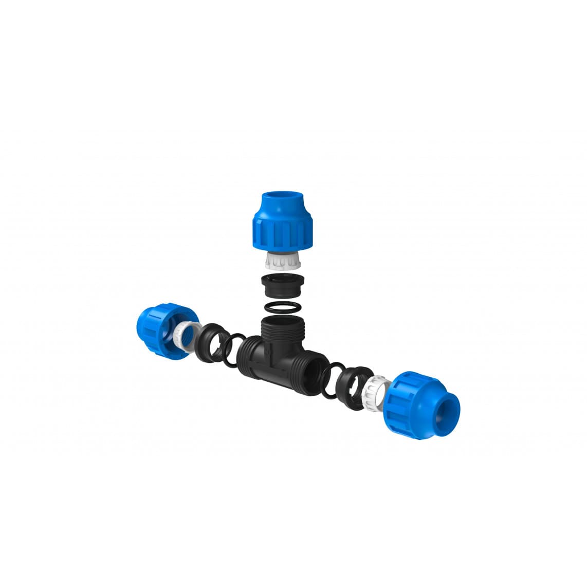 984844217 PP pièce en T, 25 mm, raccord à serrer pour PEHD/socarex
