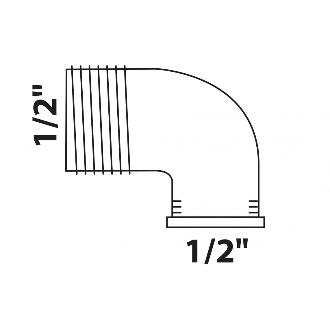 988956213 BR coude 90°, vierge, 1/2" F x 1/2" M, (3092)