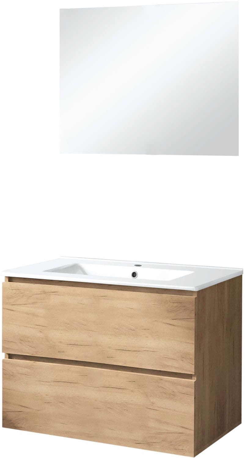MEUBLE ICE SOLO MIROIR SANS ECLAIRAGE 80CM CHENE GRIS